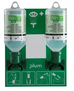 Plum eye wash Station with 2 bottles